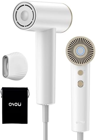 Ionic Travel Hair Dryer, High-Speed Blow Dryer - 150,000 RPM Brushless Motor, 500 Million Negative Ions, Ultra-Light & Small, Smart Temp Control, Quiet Hairdryer for Women, Men