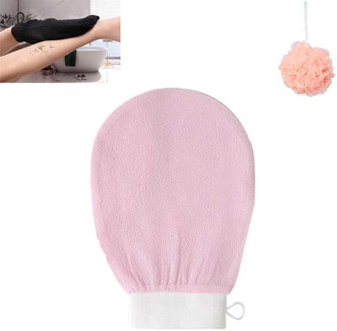 Cheekyglo Exfoliating Glove, Cheeky Glow Exfoliating Glove, Cheekyglo Silk Exfoliating Mitt, Cheekyglo Glove, Exfoliating Mitts for Dead Skin Remove (Pink)