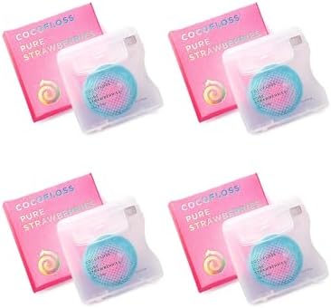 Cocofloss Woven Dental Floss, Dentist-Designed Oral Care, Strawberry Scent, Waxed, Expanding, Kid-Friendly String Floss with Coconut Oil, 4 Spools (33 yd Each)