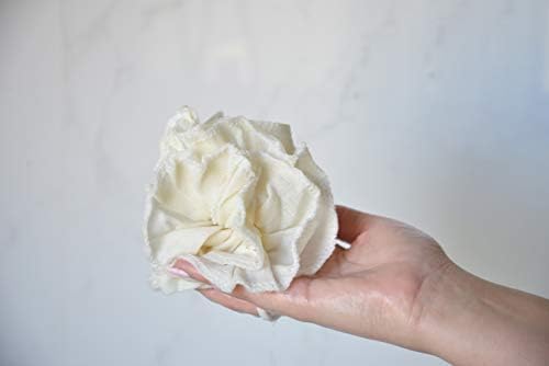 Cotton Collection Exfoliating Shower Pouf, 2 Pack, White