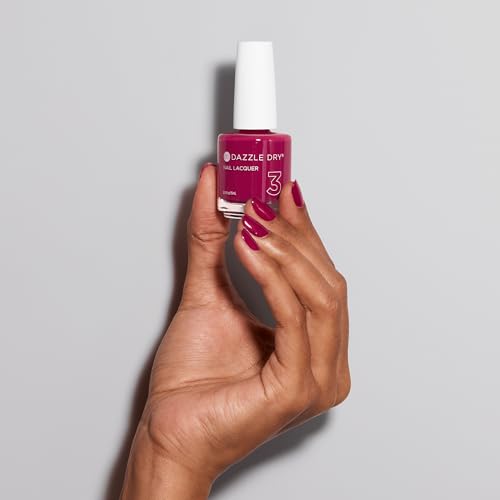 Dazzle Dry Nail Lacquer (Step 3) - Raspberry Rush - A raspberry with purple undertones. Full coverage cream. (0.5 fl oz)