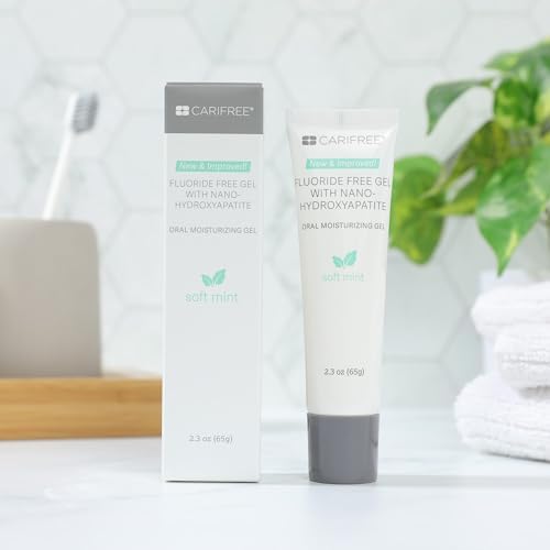 CariFree Fluoride Free Gel, Mint Flavored, Nano Hydroxyapatite Toothpaste, Neutralizes pH, Freshens Breath & Moistens Mouth, Dentist Recommended for Oral Care, (2.3 Ounce (Pack of 2), Soft Mint