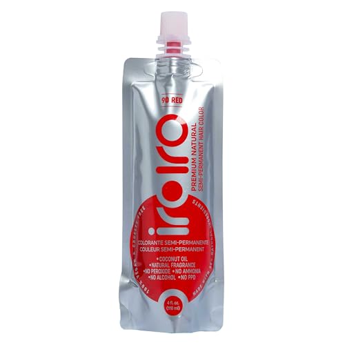 IROIRO Premium Natural Semi-Permanent Hair Color 90 Red (4oz)