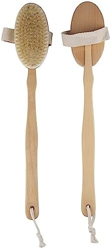 Juvale 2-Pack Detachable Dry Brushing Body Brush - Long Handle Back Brush for Showering and Dry Brushing, 16.9 Inches - Back Scrubber for Shower