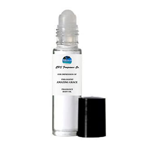 AMAZING GRACE For Women Type Hypoallergenic Pure Perfume Body Oil Roll On 1/3oz (10ml) CPS Fragrance Co. Impression made with Pure Essential Oils + Organic Fractionated Coconut Oil