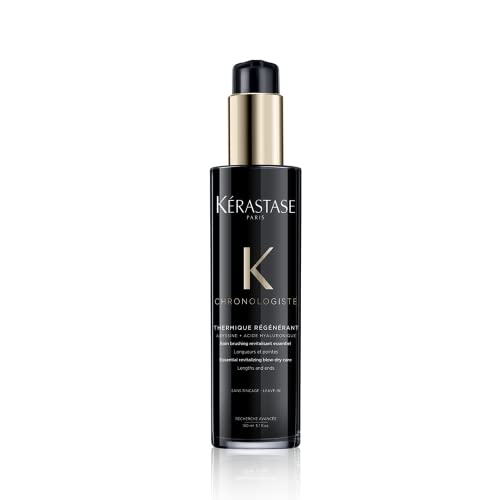KÉRASTASE Chronologiste Thermique Régénérant Hair Serum, Heat Protectant, Prevents Breakage, Controls Frizz & Protects Against Humidity with Argan Oil for Dry, Fine & Brittle Hair, 5.1 Fl Oz
