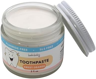 Kids All Natural Fluoride Free Toothpaste with Xylitol, SLS Free, Vegan, Gluten Free, BPA Free, Zero Waste, Mint, 2 fl oz