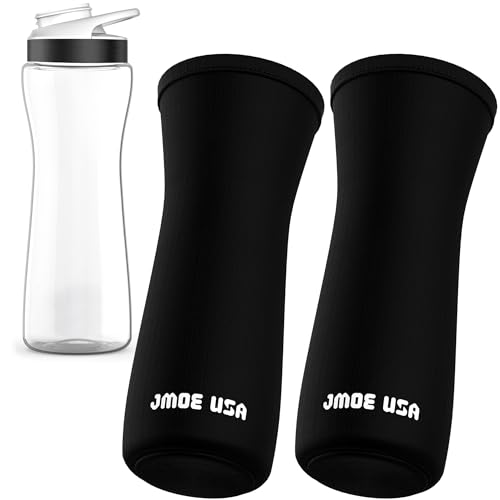 Jmoe USA 22oz Sleeve for Cirkul Water Bottle | Fits 22 oz Plastic and Stainless Steel Bottles | Neoprene Sweat Absorbing Material | Fitted Design | 2-Pack | Insulated Cover (Black)