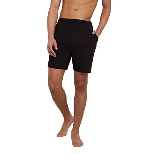 Hanes Mens Jersey Cotton With Pocket Workout-and-training-shorts, Black, Small US