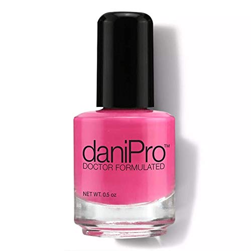 daniPro Doctor Formulated Hot Pink Nail Polish - Fingernail Polish & Toenail Polish, 0.5 oz with Undecylenic Acid, Biotin & Vitamins - Vegan Formula for Healthy Nails - Manufactured in the USA