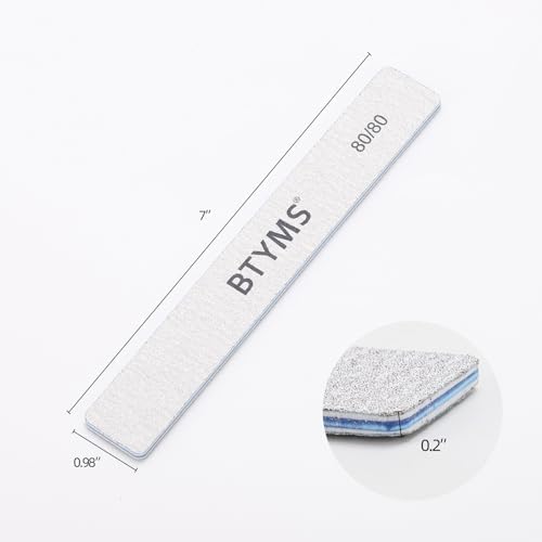 50 Count Rectangle Nail Files for Acrylic Nails, 80 Grit Coarse Nail File Reusable Emery Boards Manicure Tools