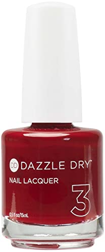 Dazzle Dry Nail Lacquer (Step 3) - C.E.O. - A deep wine red full coverage cream. (0.5 fl oz)