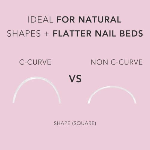 Kiara sky Nail Tips | Non C-Curve Square Clear | 500 pieces | XXL Length | 10 Sizes