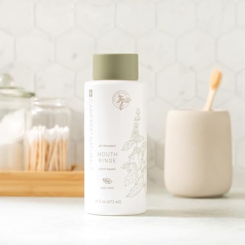 CariFree Naturals Mouth Rinse | pH Elevated, Fluoride-Free, with Magnolia Bark & Essential Oils, Organic Ingredients, Alcohol-Free, Dentist Recommended, Made in The USA, Wild Mint Flavor, 16 fl oz