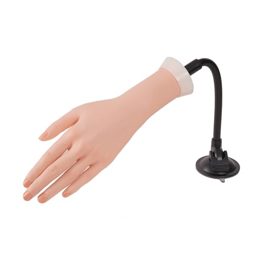 Left Practice Hand for Acrylic Nails With Holder, Mannequin Hand for Nails Practice, Flexible Bendable Fake Hand Manicure Nail Practice Hand