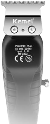 KEMEI 2293 Professional Hair/Beard Trimmer for Men Zero Gapped Hair Clippers for Barber with T Blade, Cordless Rechargeable