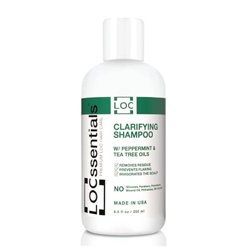 Clarifying Shampoo for Locs – Professional Loc Shampoo for Dreads, Twists, Braids, Interlocks, Microlocs, Dreadlocks, Faux Locs Crochet Hair – with Peppermint and Tea Tree Oils