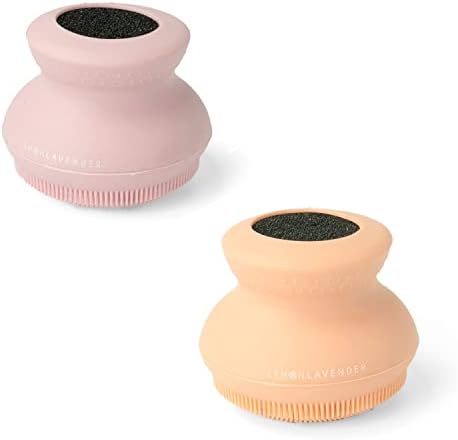 Lather Me Up in-Shower Silicone Brush Scrubber - Pack of 2 - Pink & Orange