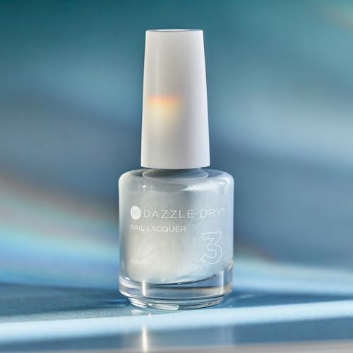 Dazzle Dry Nail Lacquer (Step 3) - Moonlight - A full coverage, pearlescent grey-toned blue. Full coverage cream. (0.5 fl oz)