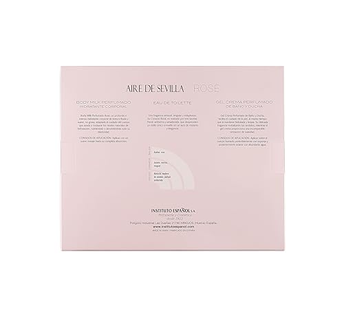 Instituto Español Aire de Sevilla Rose Gift Set for Women – Travel Size Eau de Toilette, Body Gel & Body Lotion (100 ml / 3.4 fl oz Each)