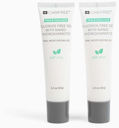 CariFree Fluoride Free Gel, Mint Flavored, Nano Hydroxyapatite Toothpaste, Neutralizes pH, Freshens Breath & Moistens Mouth, Dentist Recommended for Oral Care, (2.3 Ounce (Pack of 2), Soft Mint