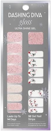 Dashing Diva Gloss - UV Free, Chip Resistant Gel Nail Strips | Contains 32 Wraps, 1 Prep Pad, 1 Nail File