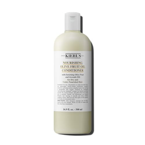 Kiehl's Nourishing Olive Fruit Oil Conditioner, Moisturizing Hair Conditioner for Dry & Damaged Hair, Promotes Shine, Helps Detangle, Lightweight Formula, with Avocado Oil & Lemon Oil