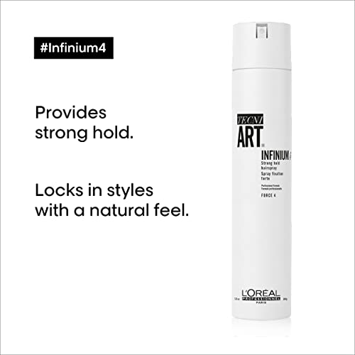 L'Oréal Professionnel Paris Infinium 4 - Strong Hold Hairspray For Natural Feel and Shine, Reduces Frizz Without Stiffness, For All Hair Types