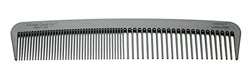 Chicago Comb Model 6 Carbon Fiber, 7 inches (17.8 cm) long, anti-static, graphite black, made in USA