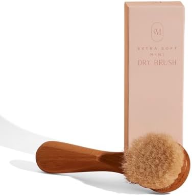 CSM Extra-Soft Mini Dry Brush for Sensitive Skin - Gentle Exfoliation with Natural Goat Hair Bristles, Improves Circulation & Boosts Radiance