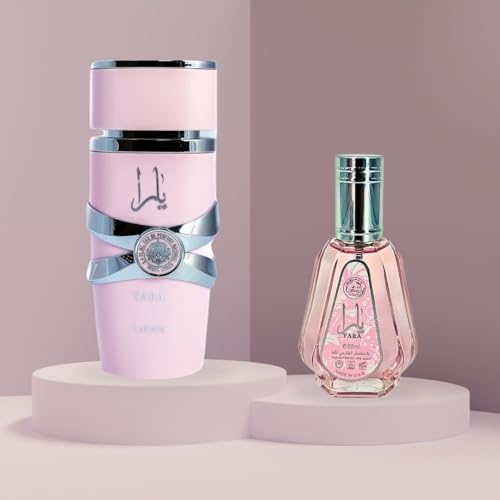 Lattafa Yara EDP Spray 100ML (3.4 OZ) & Mini Yara EDP Spray 50ML (1.7 OZ) (ETHEREAL BUNDLE)