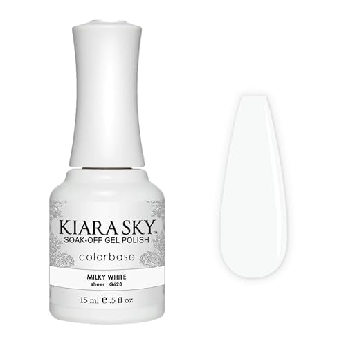 KIARA SKY Soak Off Gel Nail Polish 0.5 fl oz, MILKY WHITE (G623)