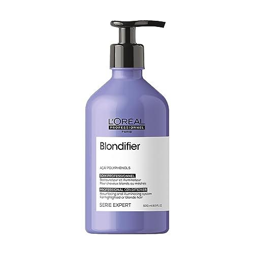 L'Oréal Professionnel Paris Blondifier Conditioner - Nourishing & Smoothing Treatment For Blonde or Bleached Hair, Enhances Shine & Fights Brass, For All Hair Types