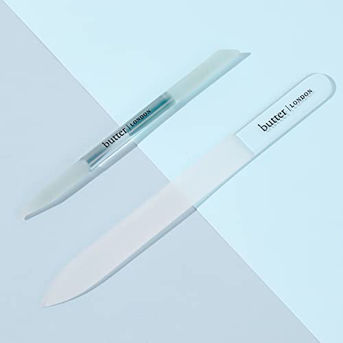 butter LONDON Signature Glass Nail File, Laser-Etched Grind Surface, Reusable, Prevents Breakage and Splitting, 1 ct.