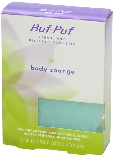 Buf-Puf Body Sponge, Bath Sponge, Dermatologist Developed, Cleanses Skin of Dirt, and Excess Oil, Reusable, Exfoliating, 6 Count