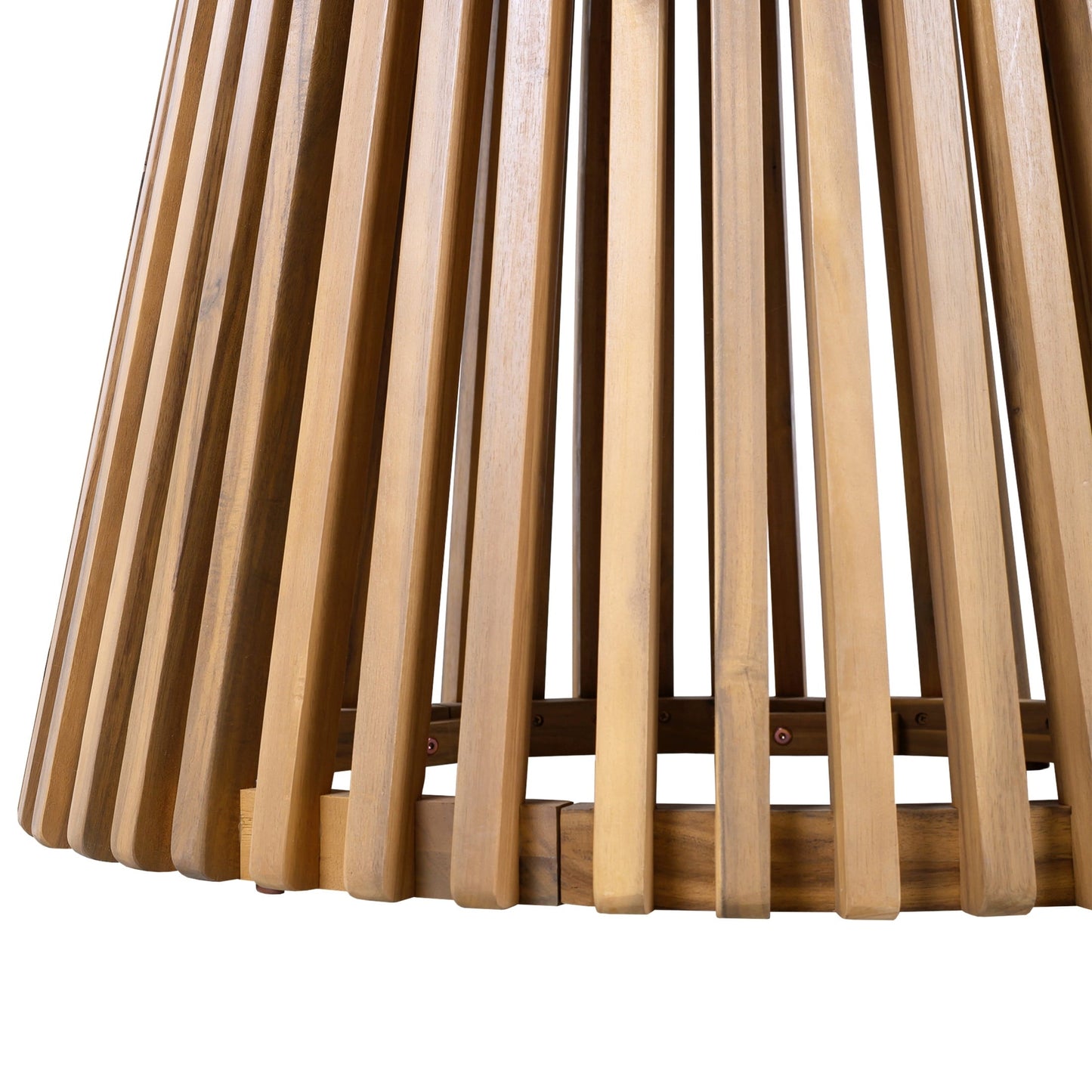 Christopher Knight Home 47" Round Outdoor Dining Table, Wood Patio Table with Slatted Pedestal Base, Light Teak