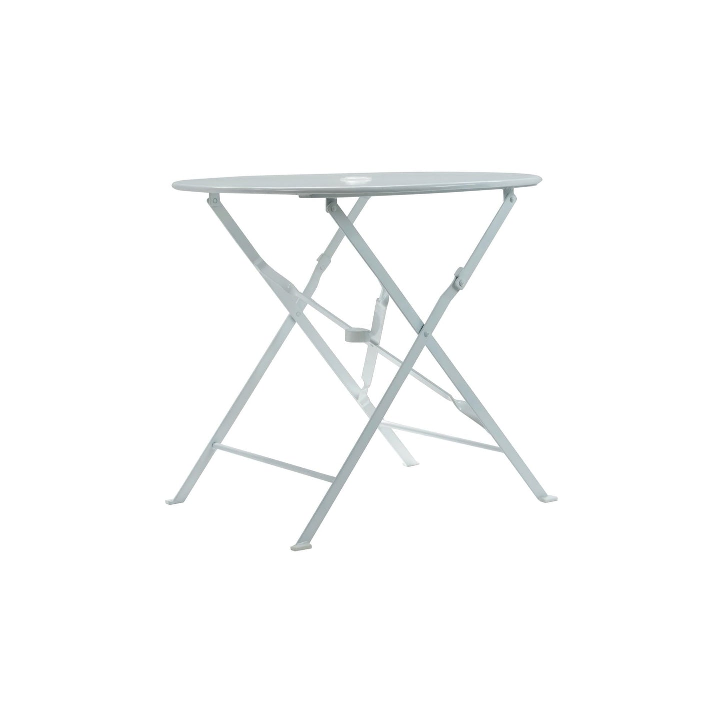 Contemporary Home Living Foldable Outdoor Patio Table with Umbrella Hole - 30" - White