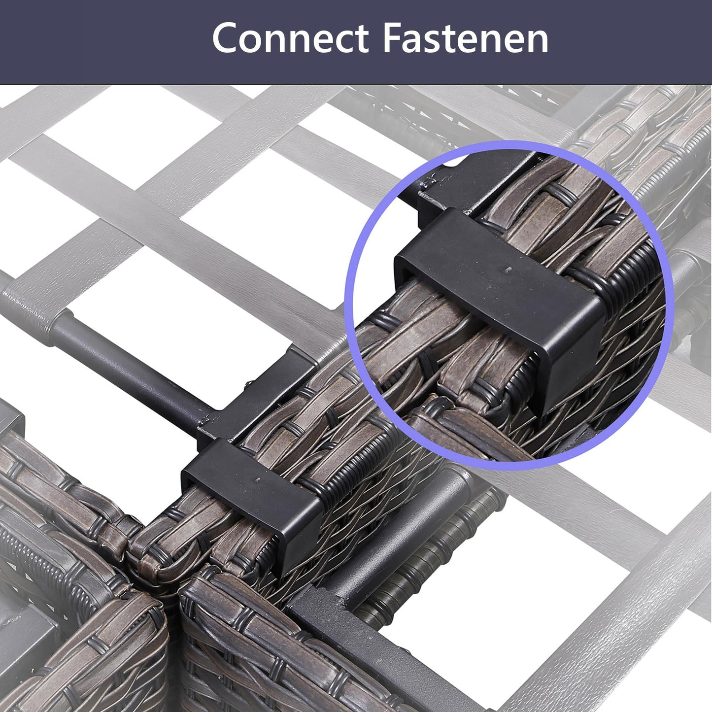 Gymojoy 2-Piece Outdoor Patio Furniture Set, L-Shaped Sectional Sofa, All-Weather PE Wicker Rattan Conversation Set,Brown/Gray