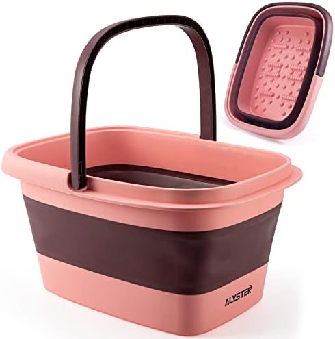 Collapsible Soak Tub with Handle For Foot Spa, Pedicure, Foot Soak Bath 15L/4 Gallons Massager Basin for Dry Cracked Feet, Home Spa Treatment