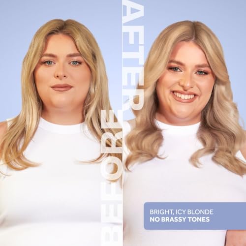 Lee Stafford Blue Toning Shampoo | Bleach Blonde Ice White Collection - Corrects Brassy & Orange Tones, Best for Highlighted, Cool Hair, Color Extend Treatment, Hydrating, 16.9 Fl Oz