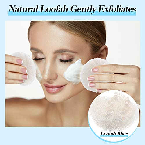 Bokon 100 Pcs Loofah Exfoliating Face Pads 2.36 Inches Round Natural Loofah Sponge Loofah Body Face Scrubber Remove Dead Skin Facial Loofah Pad Bulk for Bath Shower Spa Skin Scrub Cleaning Women Men