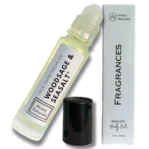 Cologne Oil For Men - Scented Perfume Body Oil, Type For Man Alt Fragrance, Roll On Glass Bottle, Travel Size Cologne (Wood Sage & Sea Salt)