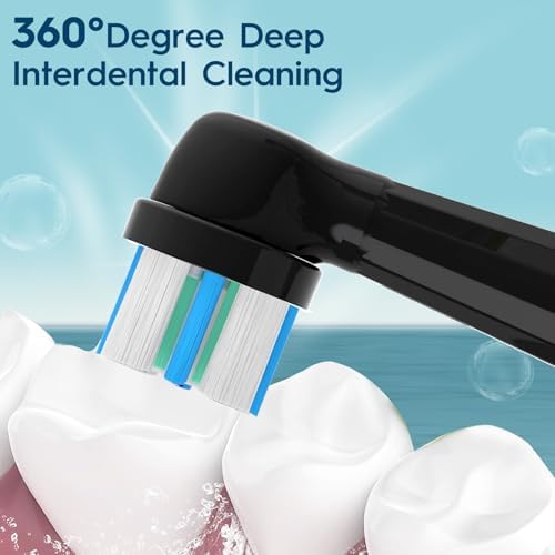 8PCS iO Replacement Heads Compatible with Oral B IO 2/3/4/5/6/7/8/9/10 Series Electric Toothbrush,Compatible with Oral B io Series Toothbrush Heads with Medium Bristles,Black