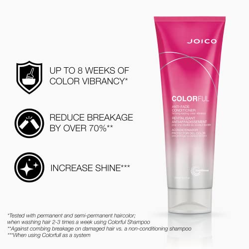 Joico Colorful Anti-Fade Shampoo and Conditioner Set | Preserve Hair Color | Long-Term Vibrancy | For Color-Treated Hair