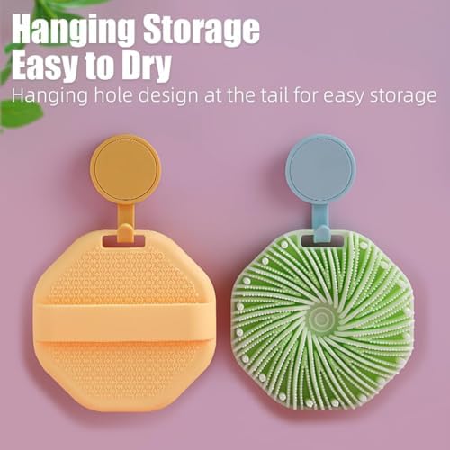 2Pcs Silicone Body Scrubber, Exfoliating Body Scrubber for Sensitive Skin, Silicone Scrubber Body, Silicones Body Brush for Showering, Charcoal