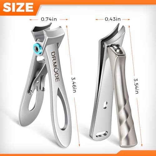 Heavy Duty Slanted Nail Clippers for Thick Nails - Wide Opening, Ultra Sharp Ingrown Toenail Clippers for Seniors