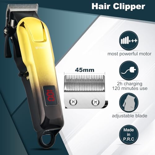 Hair Clippers Set for Men,Hair Clipper Trimmer with LED Display, Professional Cordless Hair Clipper Shaver Beard Trimmer, Hair Cutting Machine for Men, Holiday Gift for Him Father's Day Gift