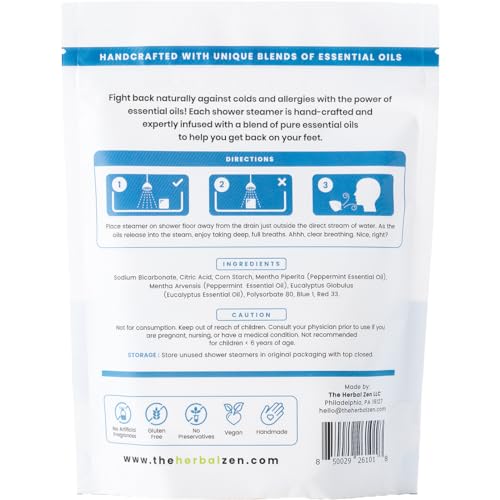 Cold Kicker Shower Steamers Aromatherapy, Eucalyptus Shower Steamer, Shower Bombs Made in the USA, Menthol Shower Steamer, Self Care Gifts, Mothers Day Gift, Shower Steamers for Women and Men