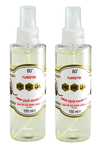 Lemon Cologne Spray, limon kolanya, Cape Moda Packed 150ml Spray Two Pack, 300ml or 10.1 ounces, Two Bottles for convenience, PeReJa 80 Percent alcohol Limon Kolanya, 10.1 Ounce
