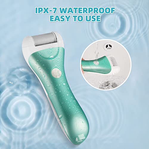 Callus Remover for Feet, Nicebirdie Electric Foot File Callus Removers Rechargeable Waterproof Pedicure Tools Foot Scrubber Shaver Feet Care Tool for Cracked Heels Dead Skin （Green）
